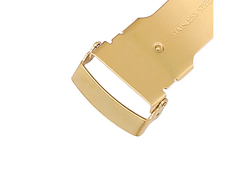 Gotofar Watch Buckle Universal Double Press Stainless Steel Watch Safety Folding Clasp for Watchmaker - 16mm Golden