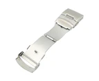 Gotofar Watch Buckle Universal Double Press Stainless Steel Watch Safety Folding Clasp for Watchmaker - 22mm Silver