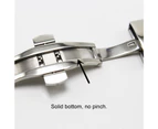Gotofar Watch Buckle Solid Universal Good Hardness Stainless Steel Watch Band Clasp for Daily Wear - 24 mm Silver