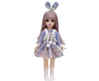 30cm BJD Doll with Clothes 23 Joints Movable Big Eyes Colored Long Hair Replaceable Changing Clothes Doll Body Play House Toy for Gifts- M,9