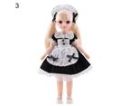 30cm BJD Doll with Clothes 23 Joints Movable Big Eyes Colored Long Hair Replaceable Changing Clothes Doll Body Play House Toy for Gifts- M,3
