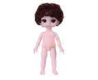 17cm BJD Doll 13  Movable Joints Black Eyes Colored Hair Plastic Girl Naked Doll Body Clothes Changing Toy for Gift- 17cm,13
