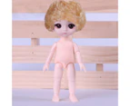 17cm BJD Doll 13  Movable Joints Black Eyes Colored Hair Plastic Girl Naked Doll Body Clothes Changing Toy for Gift- 17cm,15