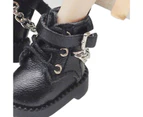 1 Pair Chain Decor Buckle DIY Doll Shoes Stylish Cute Doll Toy Boots Photograph Props -Black