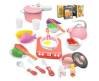 1 Set Intellectual Development DIY Tools Dollhouse Kitchen Toys Kids Kitchen Play Set with Induction Cook Top Pressure Pot Cooking Supplies-Red