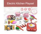 1 Set Intellectual Development DIY Tools Dollhouse Kitchen Toys Kids Kitchen Play Set with Induction Cook Top Pressure Pot Cooking Supplies-Red