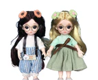 2Pcs 17cm Dolls Lovely Shape Realistic Image Miniature Dress-up Doll Toys Birthday Gift- D