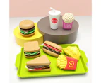 1 Set Detachable Doll House Hamburger Non-fading Anti-impact Miniature Hamburger Chips Sandwich Toy for Kindergarten- 1 Set