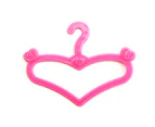 10Pcs Clothes Hangers Heart Linear Shape Holder Girl Kids Toy Accessories for Doll-Rose Red A