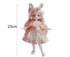 Girl Toy Doll Anime Cartoon Ball Jointed Doll Toy Small Soft Princess Dolls with Clothes for Kids Girl Birthday Gift- 23cm,D