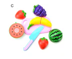 6Pcs/Set Role Play Toy Exquisite Smooth Surface Real-looking Cut Fruit Pretend Play Educational Toys for Kids- C