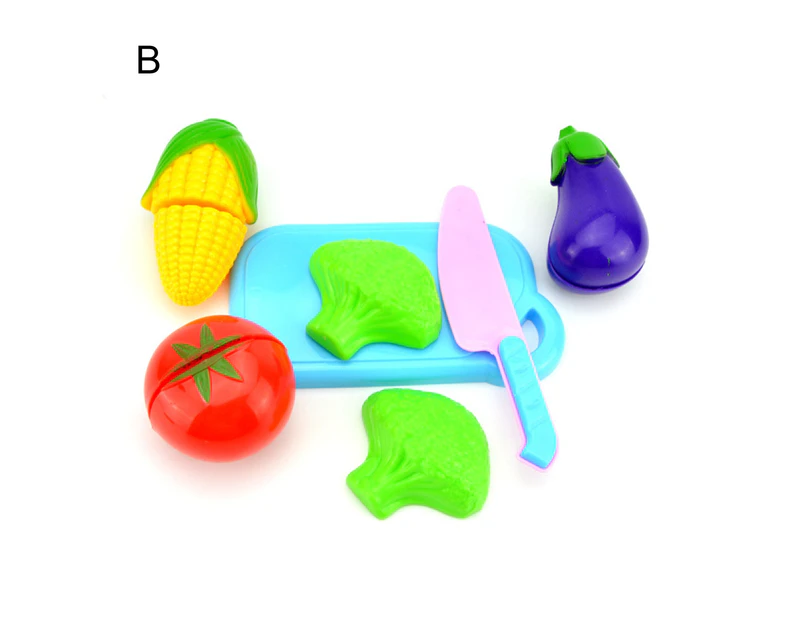 6Pcs/Set Role Play Toy Exquisite Smooth Surface Real-looking Cut Fruit Pretend Play Educational Toys for Kids- B