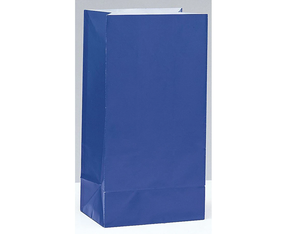 Royal Blue Paper Party Bags (Pack of 12)