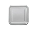 Silver Square Pack Paper Plates 22cm 14 Pack