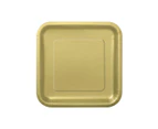 Gold Square Paper Plates 22cm 14 Pack