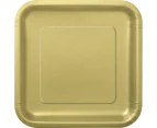 Gold Square Paper Plates 17cm 16 Pack