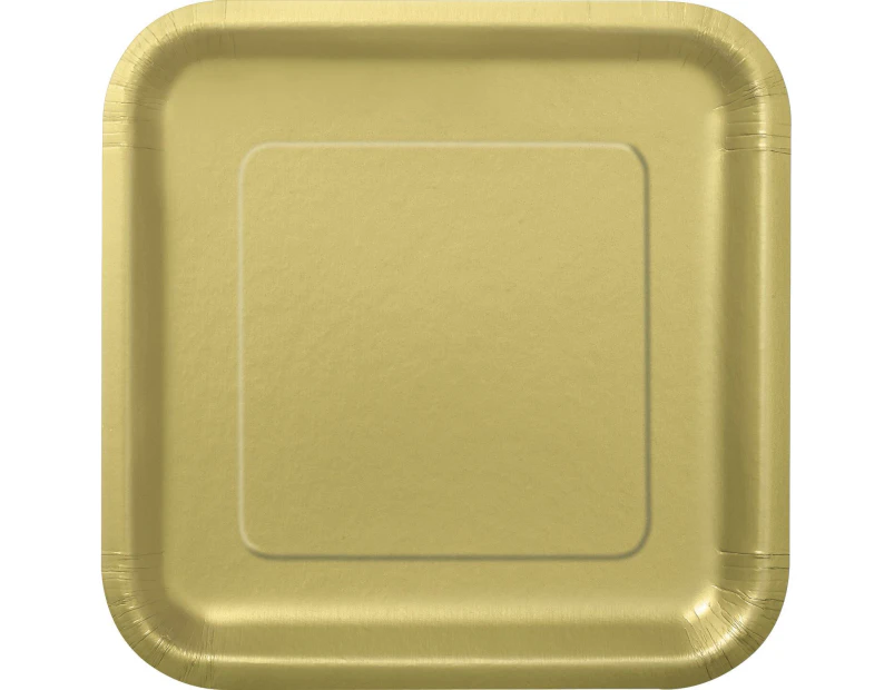 Gold Square Paper Plates 17cm 16 Pack