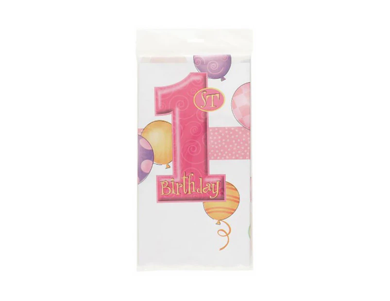 1st Balloons Pink Tablecover