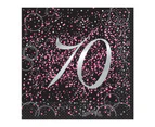 Glitz Pink Foil Stamped 70 Luncheon Napkins 2ply 16 Pack