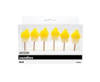 Dots Midnight Black Cupcake Pick Candles -Yellow 6 Pack