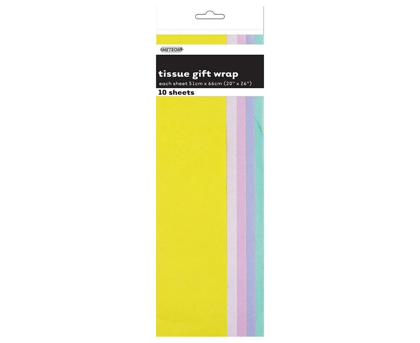 10pk Pastel Assorted Tissue Gift Wrap Sheets 51x66cm