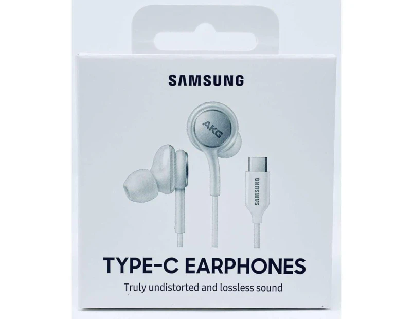 Samsung Corded AKG USB-C Earphones -  WHITE | for Samsung USB-C phones| S23 |Ultra | FOLD | FLIP