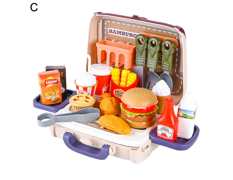 Pretend Play Toy Educational Safe Realistic Kitchen Repair Tools Makeup Pretend Play Kit for Kids- C