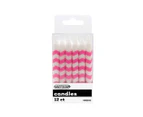Chevron  Candles Hot Pink 12 Pack