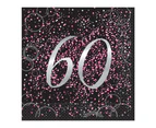 Glitz Pink Foil Stamped 60 Luncheon Napkins 2ply 16 Pack