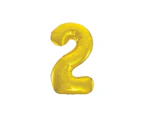 86cm Gold 2 Number Foil Balloon