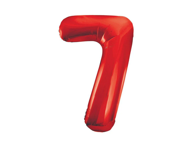 86cm Red 7 Number Foil Balloon