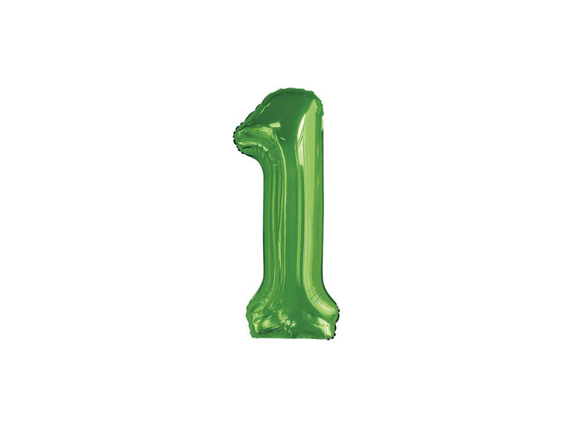 86cm Lime Green 1 Number Foil Balloon