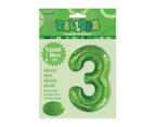 86cm Lime Green 3 Number Foil Balloon