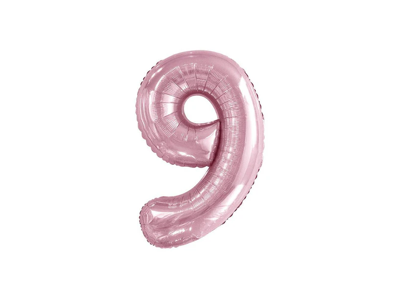 86cm Lovely Pink 9 Number Foil Balloon