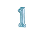86cm Powder Blue 1 Number Foil Balloon