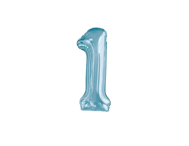 86cm Powder Blue 1 Number Foil Balloon