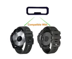 2Pcs Watch Strap Retainer Rings Soft Replacement Silicone Watchband Keeper Hoop Loop Holder for Garmin Fenix 3/5X/5X Plus/6X/6/6 Pro/3 HR - 26mm Black