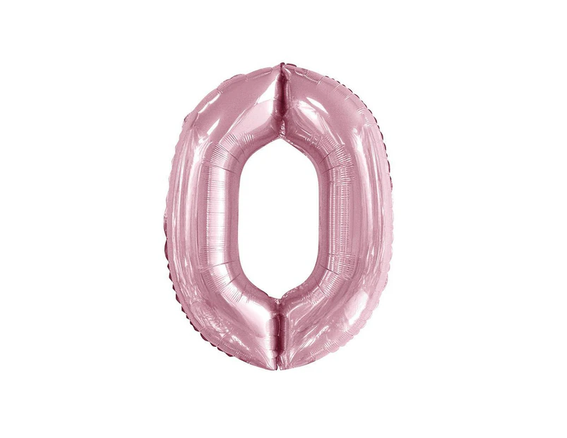 86cm Lovely Pink 0 Number Foil Balloon