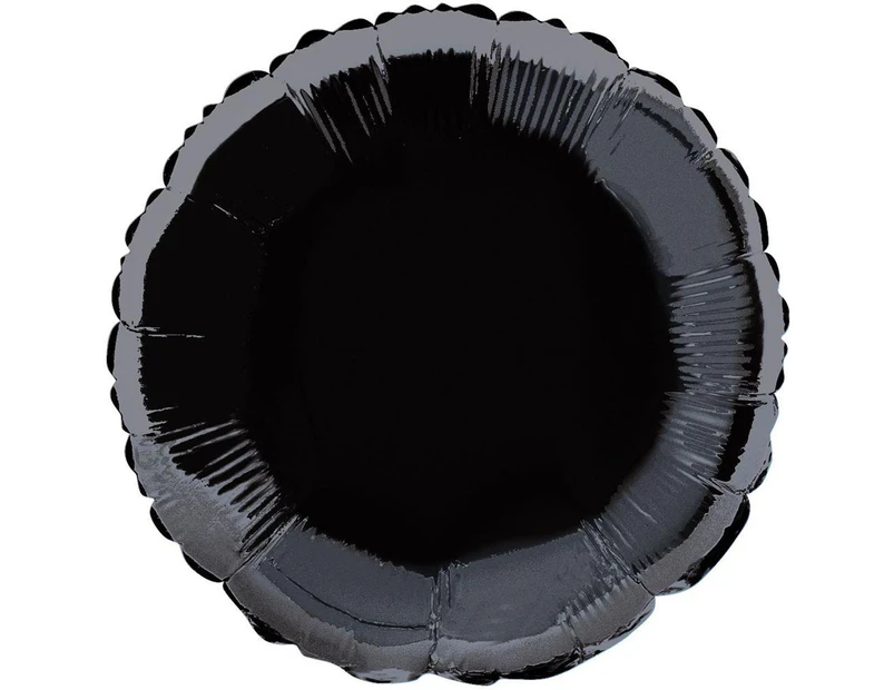 45m Black Round  Foil Balloon Packaged