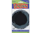 45m Black Round  Foil Balloon Packaged