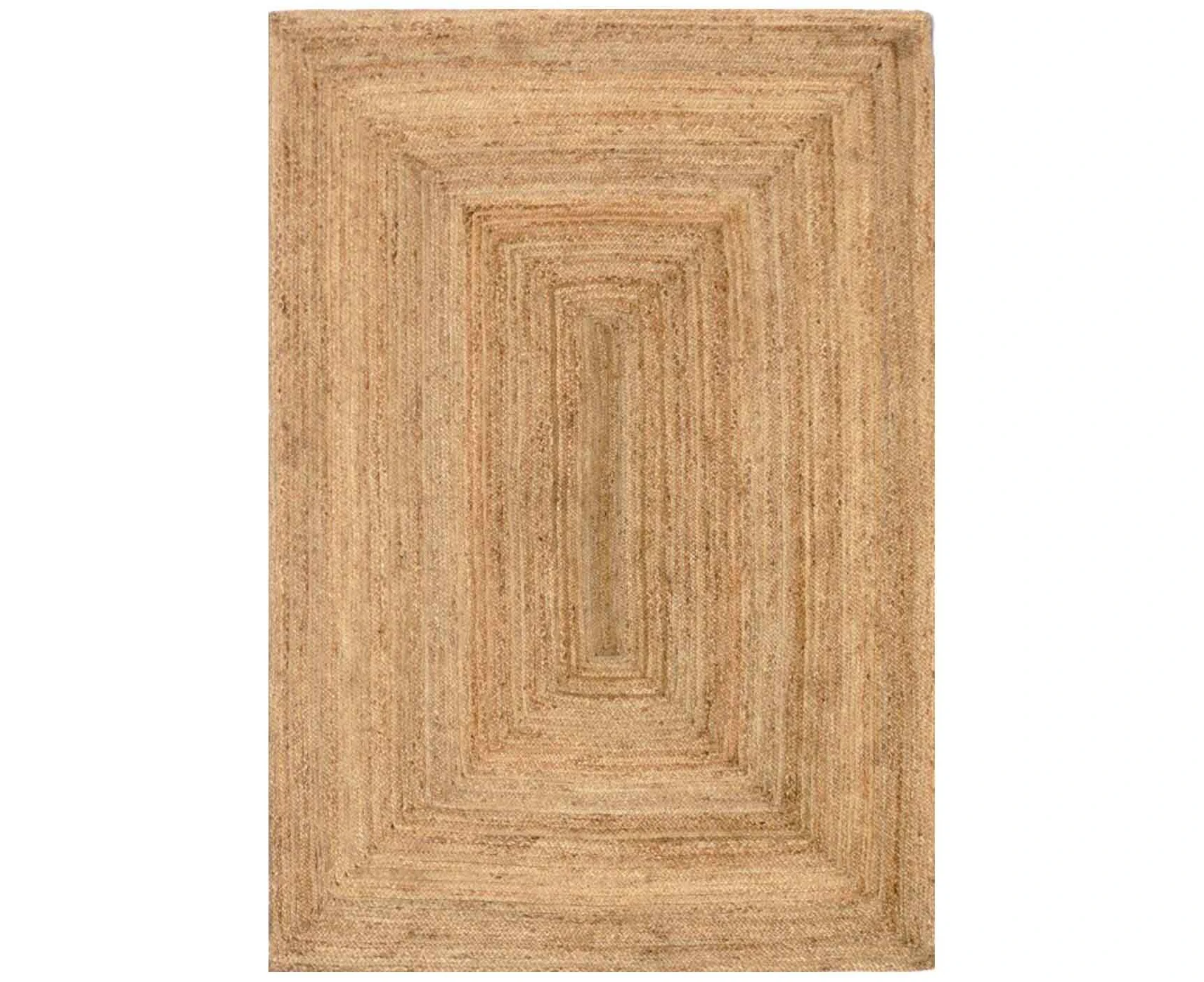 Patna Natural Woven Jute Beige Frame Braided Rug Runner 80x300cm