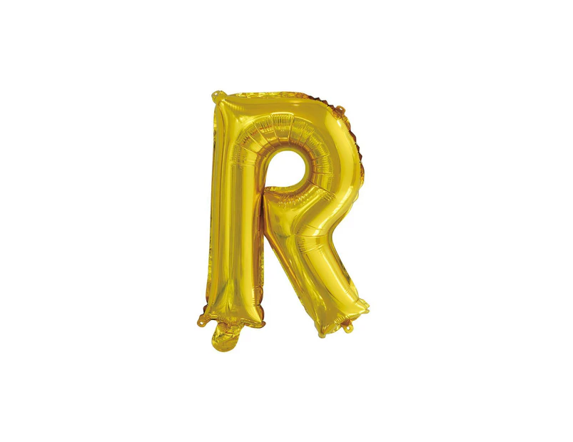 Gold R Letter Foil Balloon 35cm