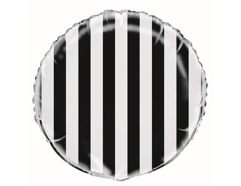 stripes Midnight Black 45cm  Foil Balloons - Packaged