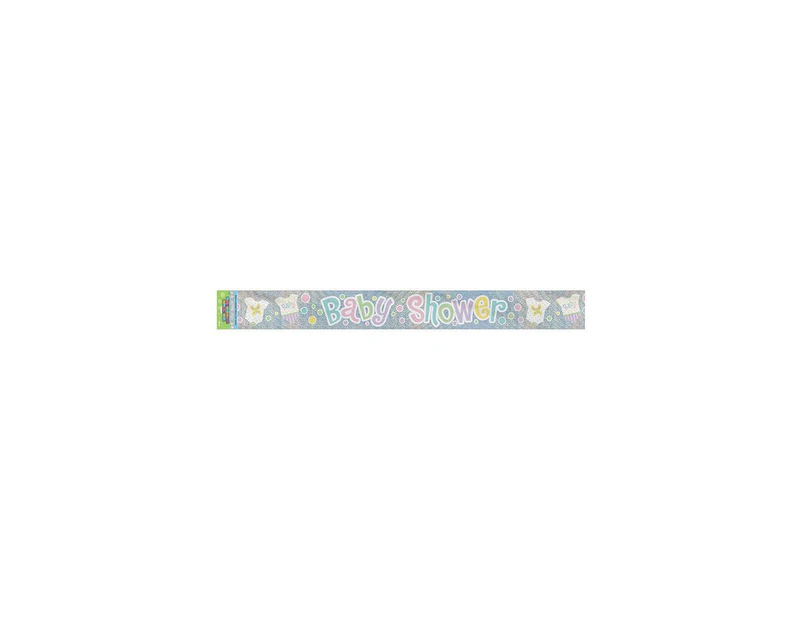 Polka Dots Baby Shower Prismatic Foil Banner 2.74m