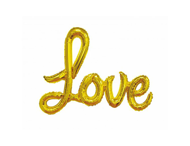 Love Gold Foil Balloon Banner With Ribbon