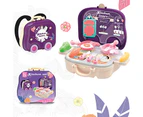 1Set Pretend Play Toy Various Accessories Miniature Multifunctional Dressing Table Kitchenware Set Mini Doctor Kit Ice Cream Set Role Play Toy-Purple