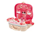 1Set Pretend Play Toy Various Accessories Miniature Multifunctional Dressing Table Kitchenware Set Mini Doctor Kit Ice Cream Set Role Play Toy-Red