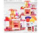 1 Set Play House Toys Dynamic Music Flashing Lights Toddler Pretend Play Kitchen DIY Cooking Stove Model Toy for Kindergarten-Orange