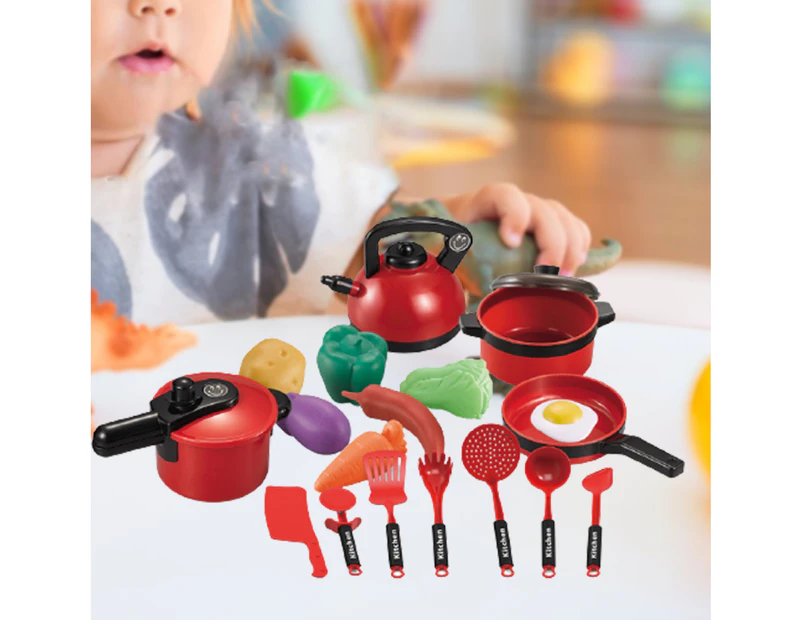 Kitchen Plastic Toy Set Stimulate Imagination Intellectual Development Kitchen Toy Pretend Play Kitchen Toy with Cookware for Kids- 1 Set