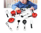 13Pcs/Set Cookware Toy Smooth Edge Simulation Teaching Plastic Kitchen Pretend Play Toys for Kids-Red